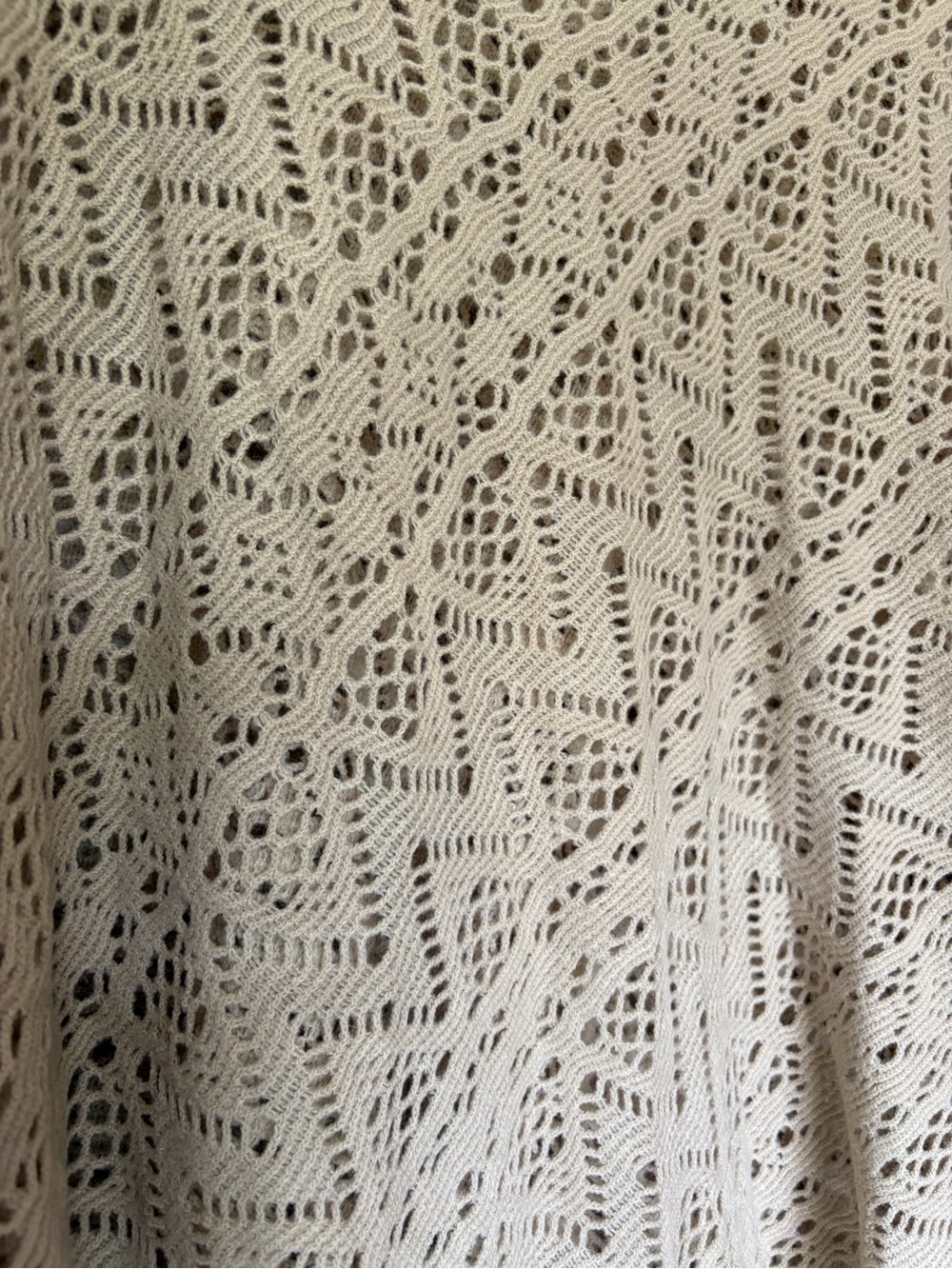 Britt’s Knits Openwork Cream Crochet Poncho - Stylish Layering Shrug - Picture 2 of 2